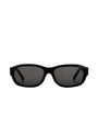 Stand Oil Curved Glow Semi-Goggle Sunglasses — Black