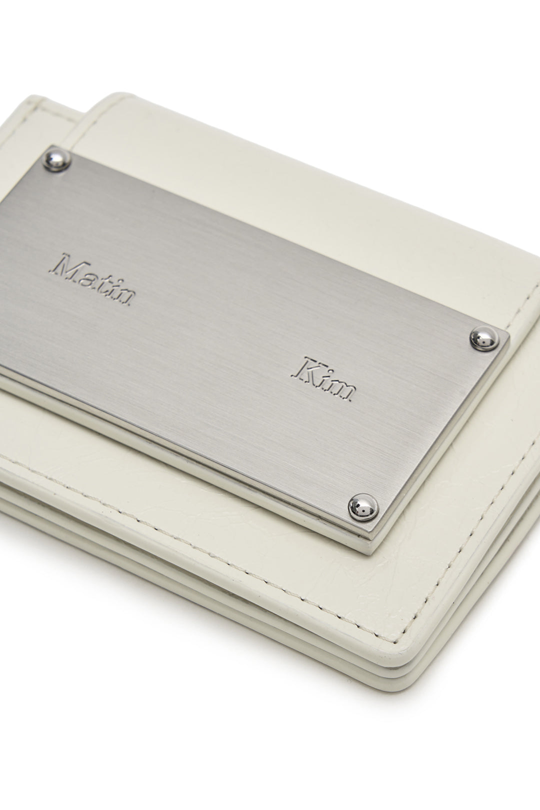 Matin Kim Glazed Accordion Wallet — White