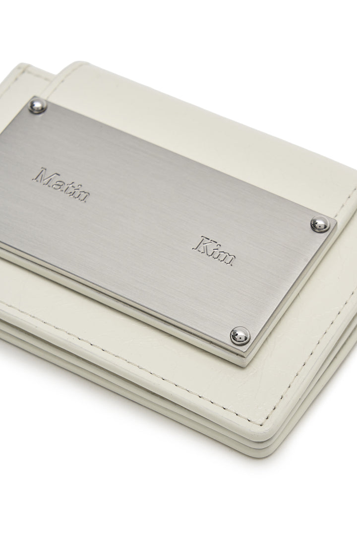Matin Kim Glazed Accordion Wallet — White