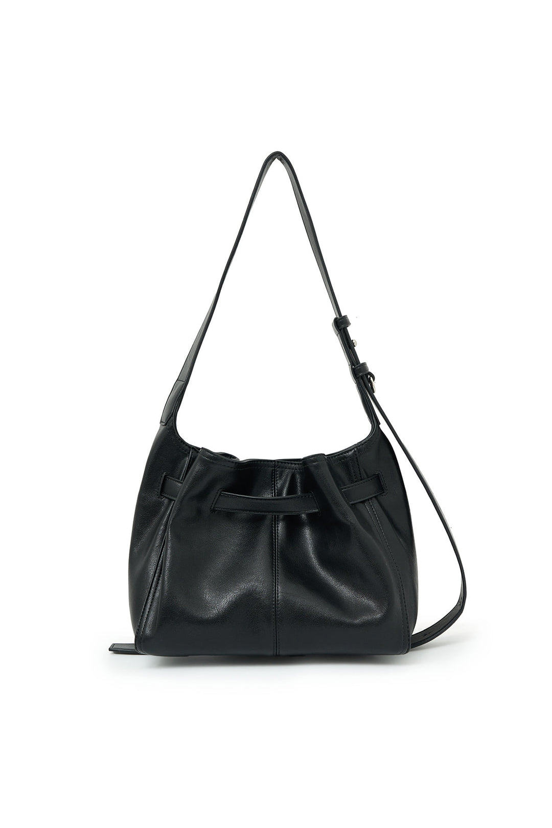 Matin Kim Belted Volunn Small Bucket Bag — Black