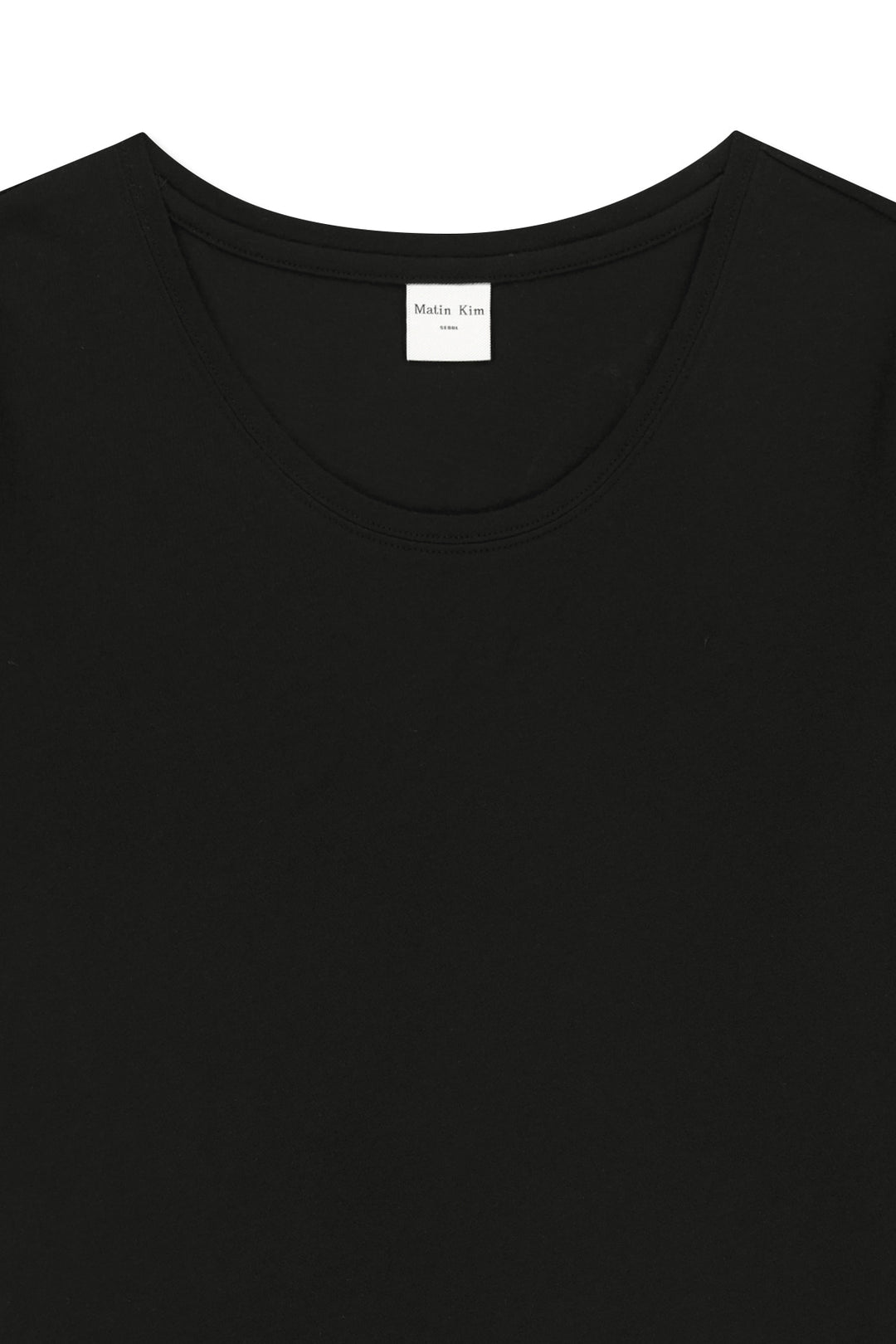 Matin Kim Label Point U Neck Top — Black