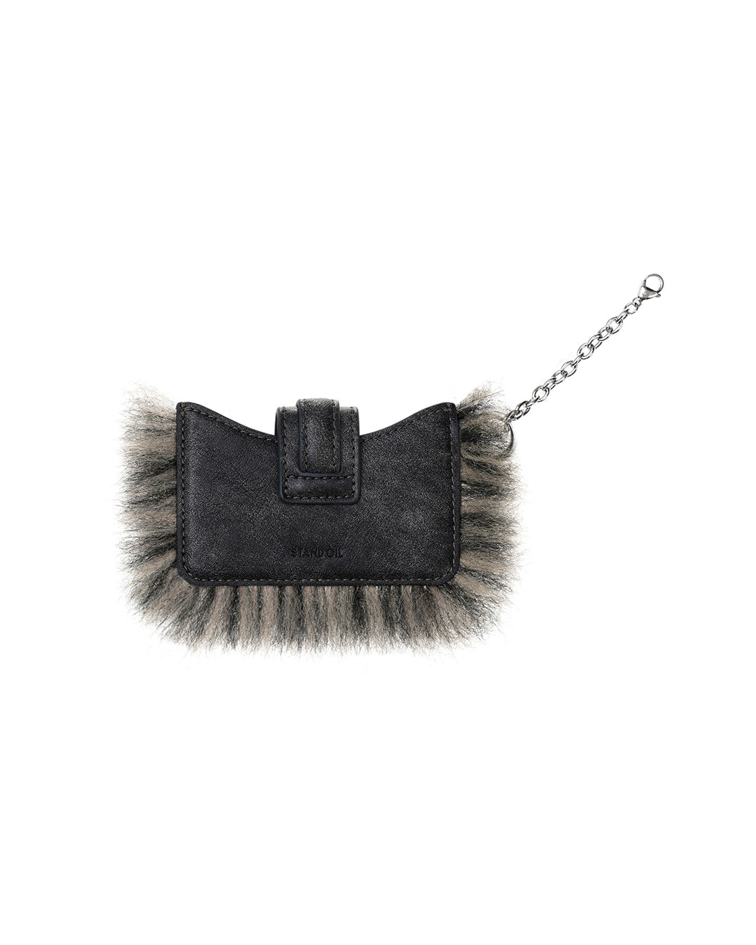 Stand Oil Stud Fur Keyring — Dark Gray