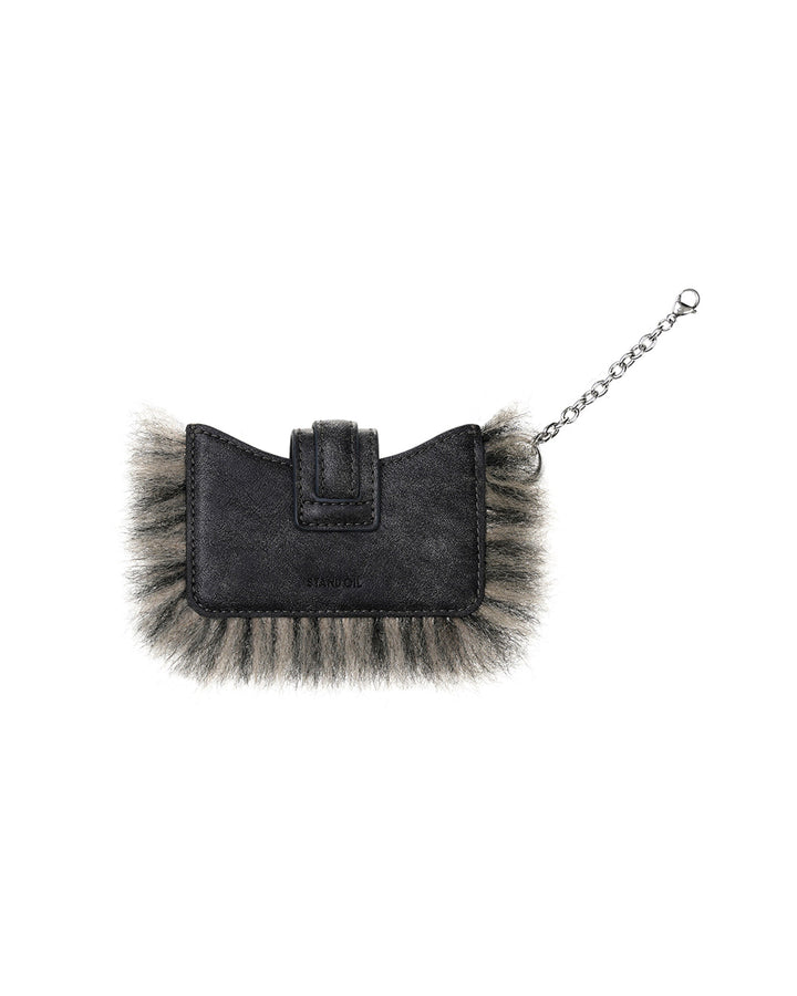 Stand Oil Stud Fur Keyring — Dark Gray