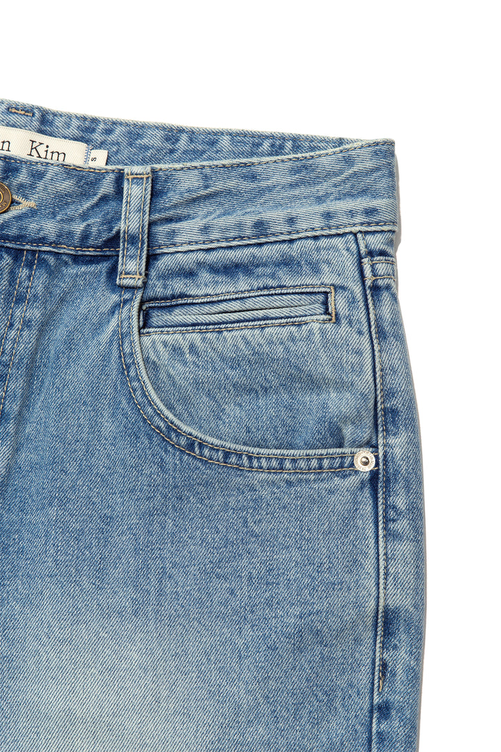 Matin Kim Pocket Washed Point Denim — Light Blue