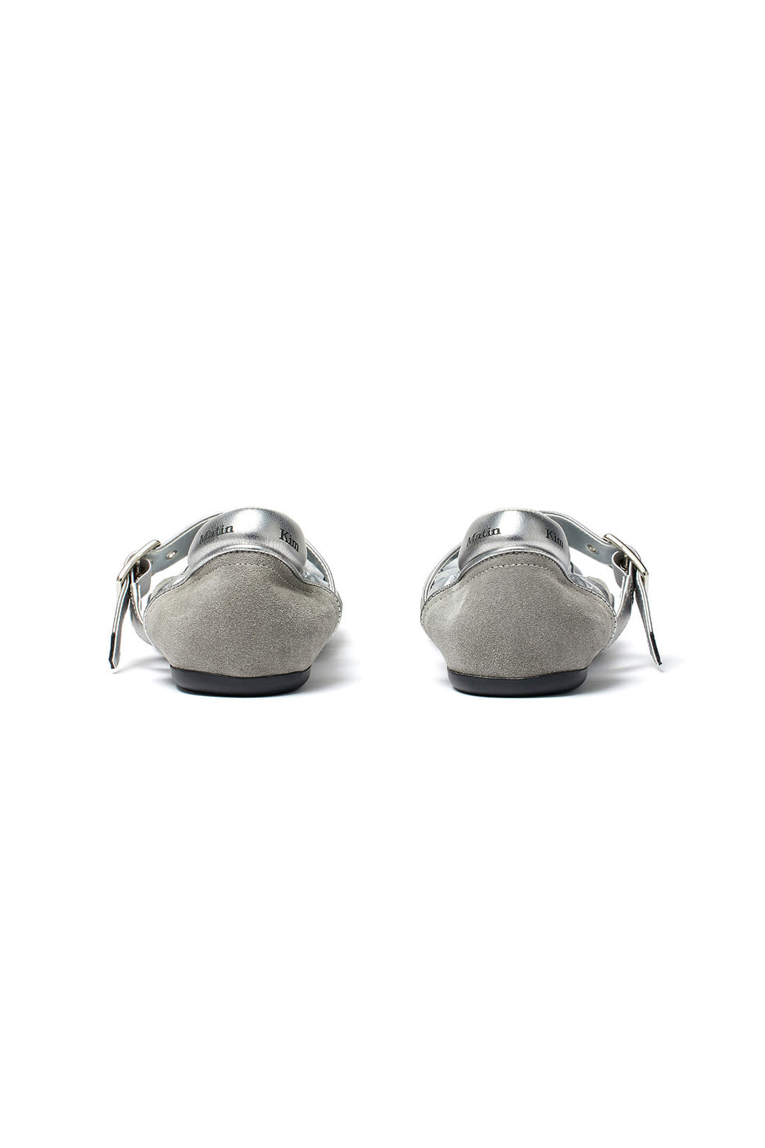 Matin Kim Shirring Point Round Mary Jane — Silver