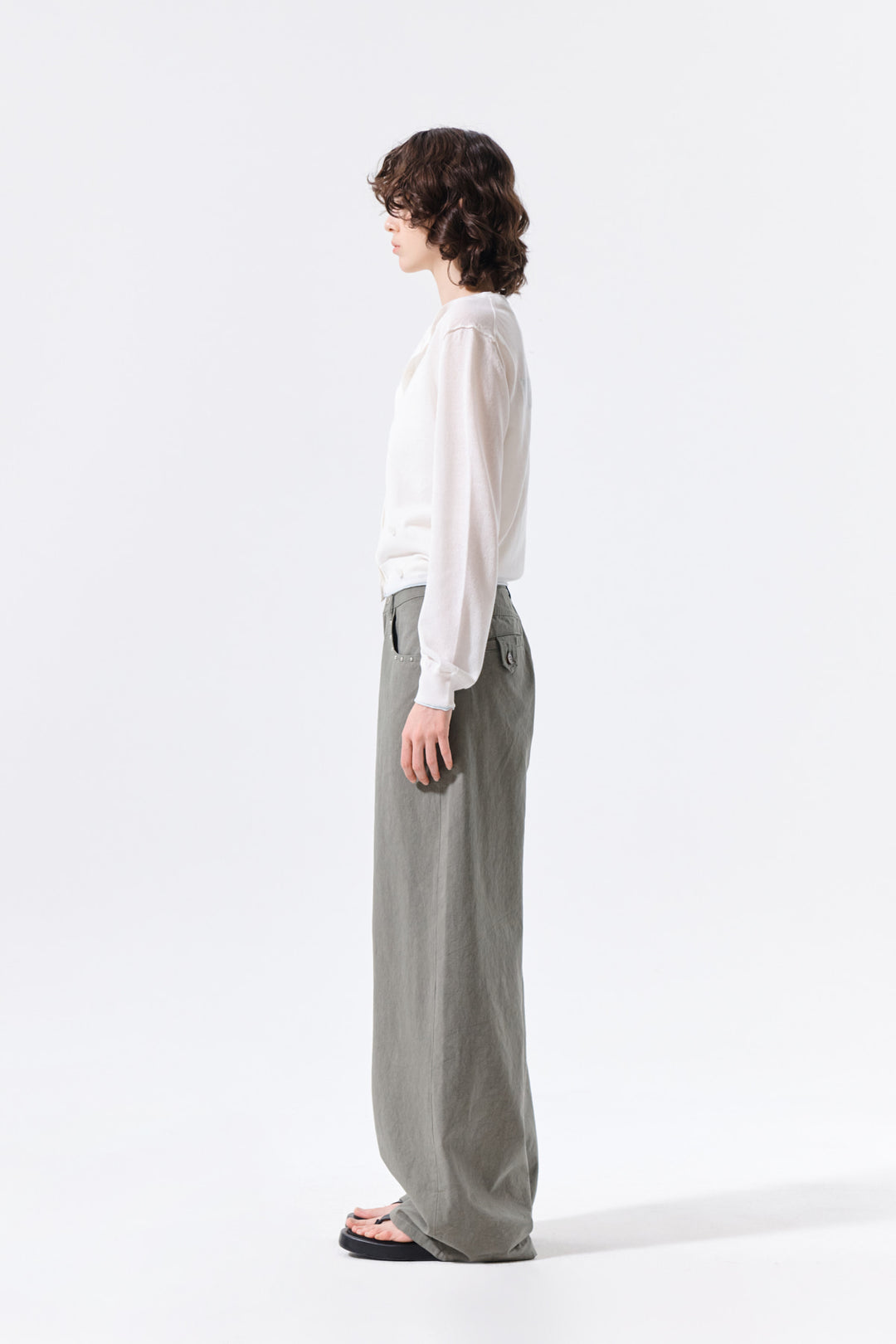 Matin Kim Back Logo Sheer Cardigan — White