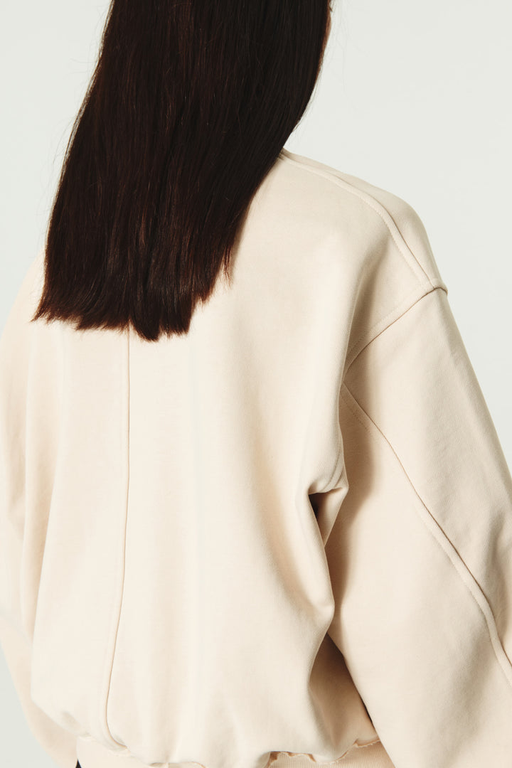 KIMMATIN Vintage Printing Sweatshirt — Cream