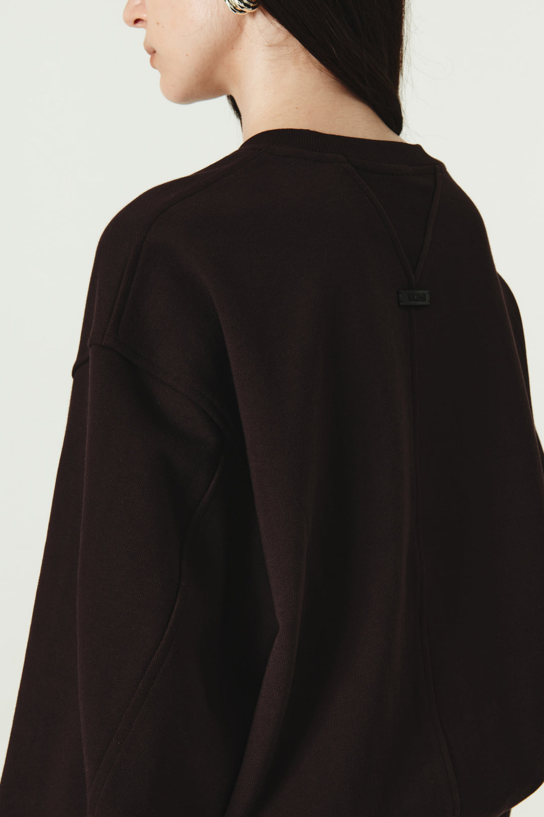 KIMMATIN Vintage Printing Sweatshirt — Burgundy