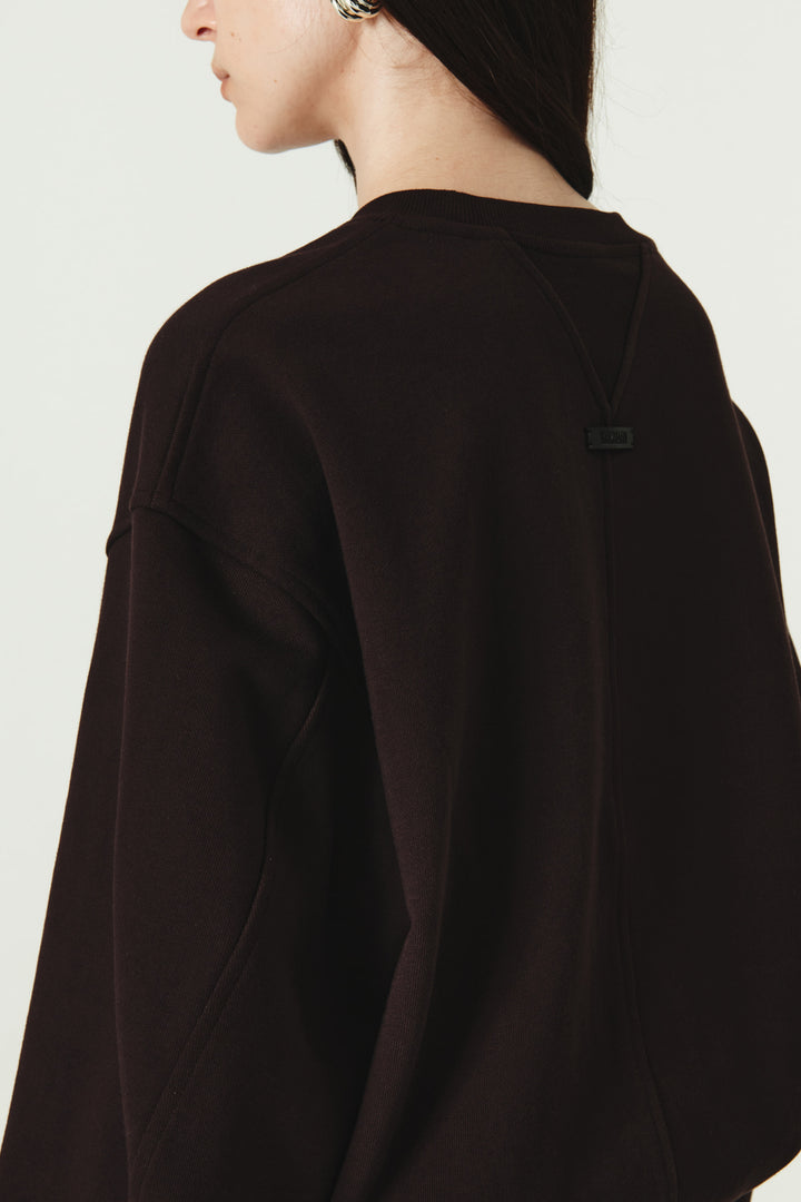 KIMMATIN Vintage Printing Sweatshirt — Burgundy