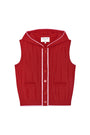 Matin Kim Wrinkle Hoody Button Knit Vest — Red