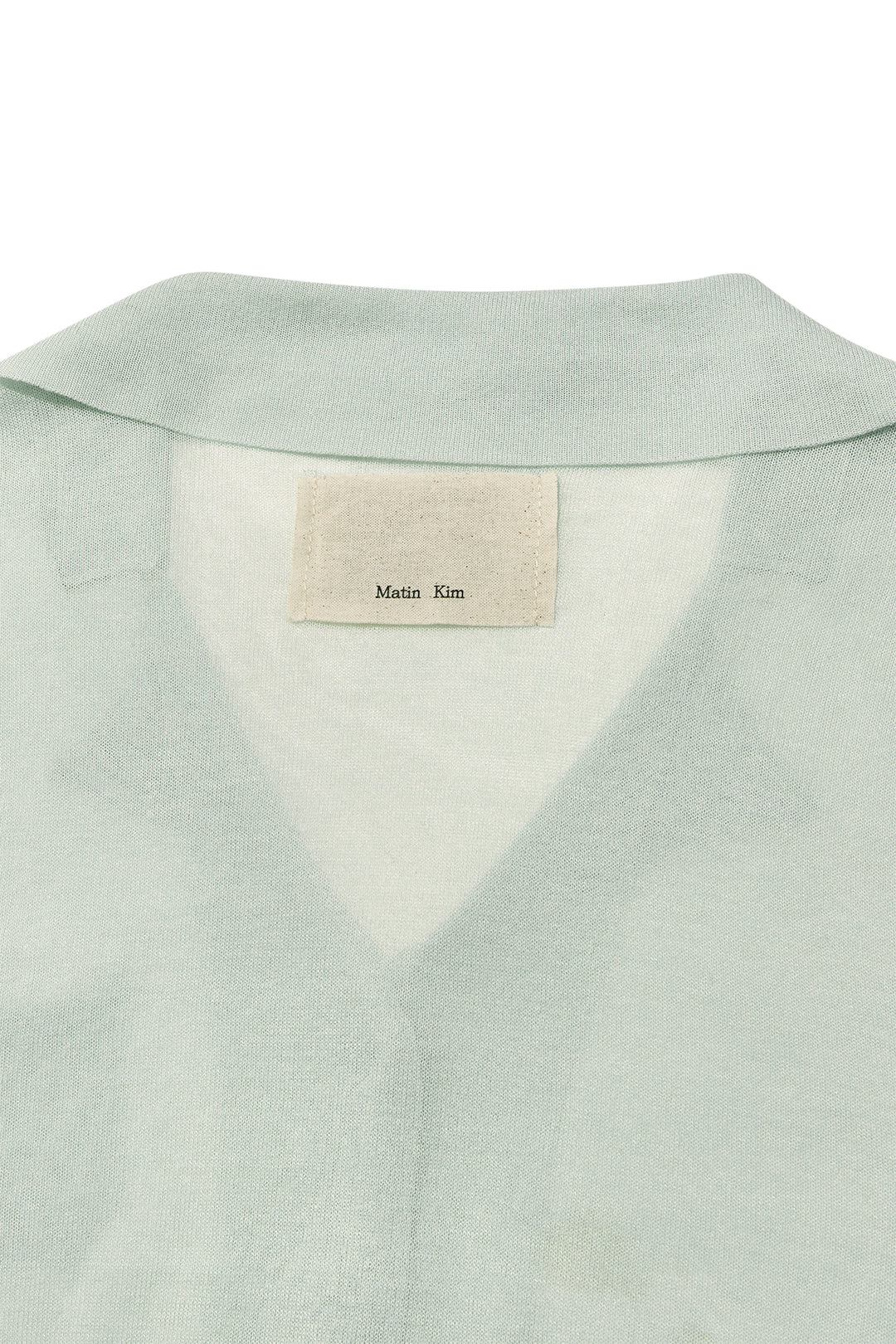 Matin Kim String Point Plain Long Cardigan — Mint