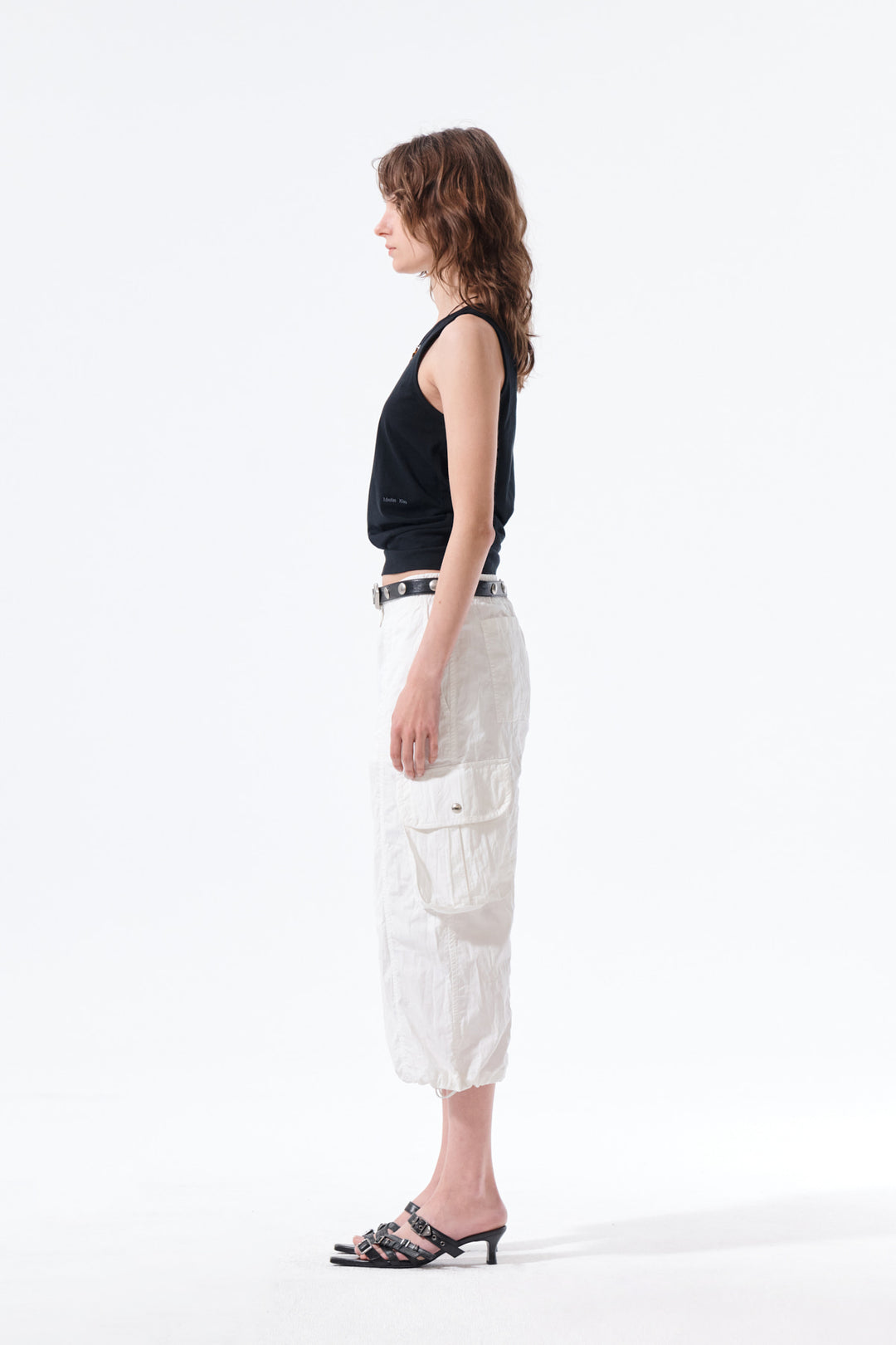 Matin Kim Hem Tie Detail Sleeveless Top — Black