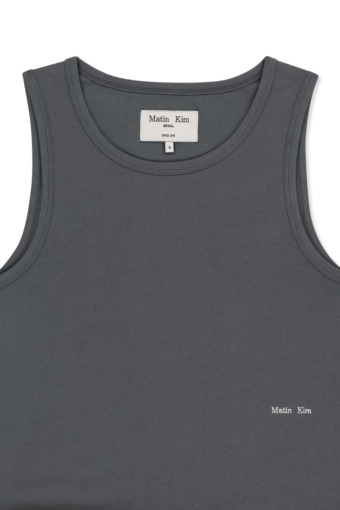 Matin Kim Hem Tie Detail Sleeveless Top — Charcoal