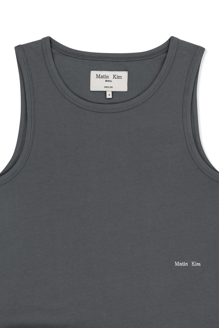 Matin Kim Hem Tie Detail Sleeveless Top — Charcoal