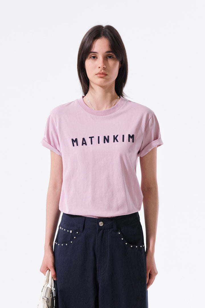 Matin Kim Applique Felt Logo Top — Pink