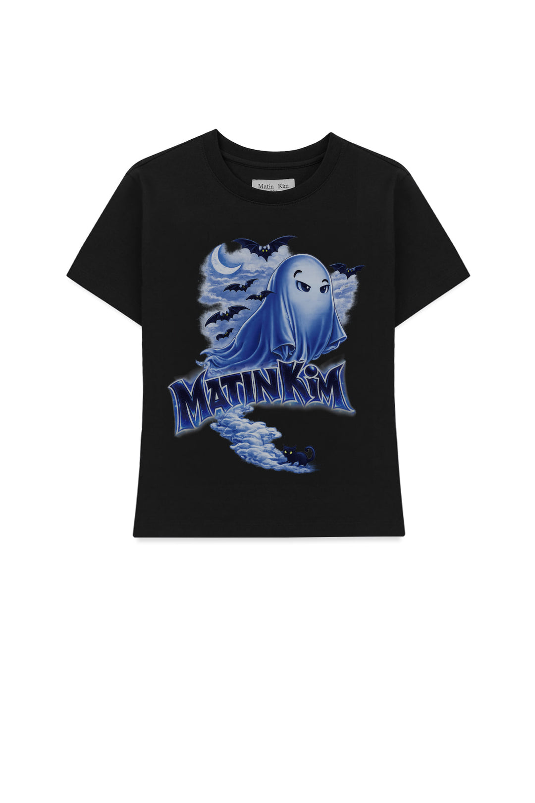 Matin Kim Ghost Artwork Crop Top — Black