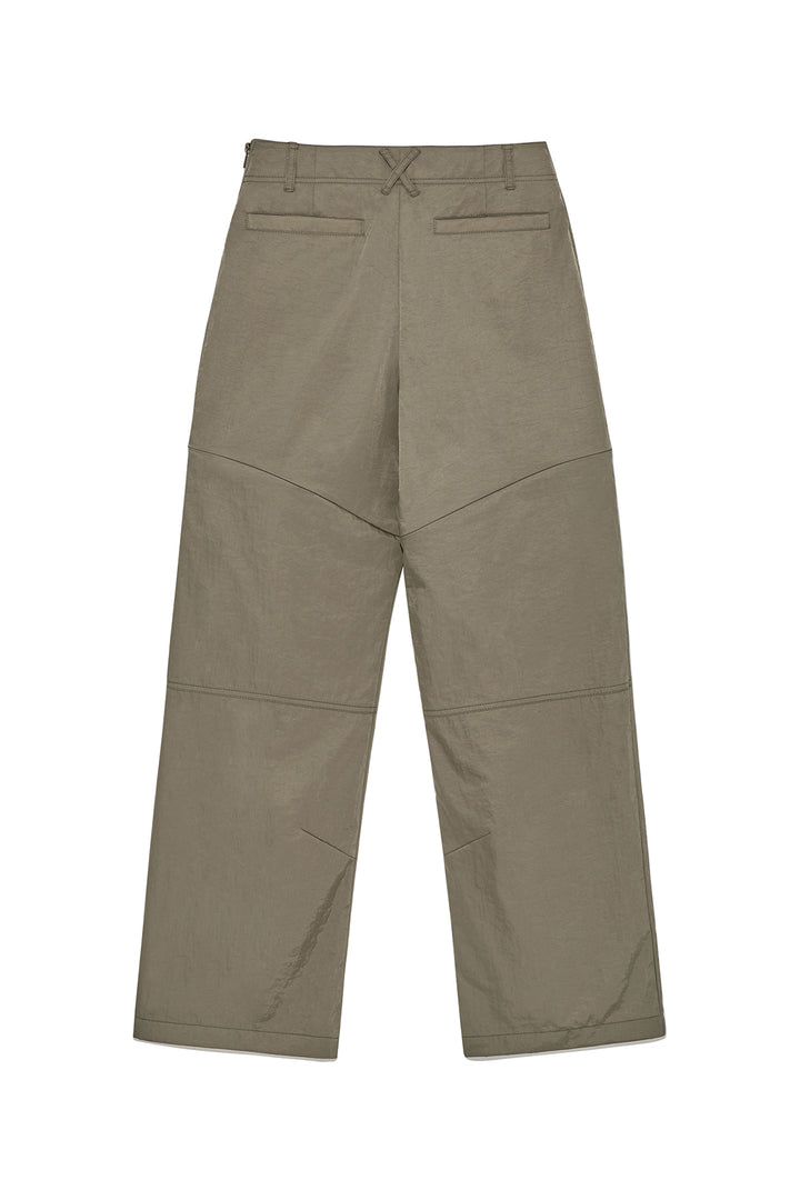 Matin Kim Zipper Detail Nylon Pants — Khaki