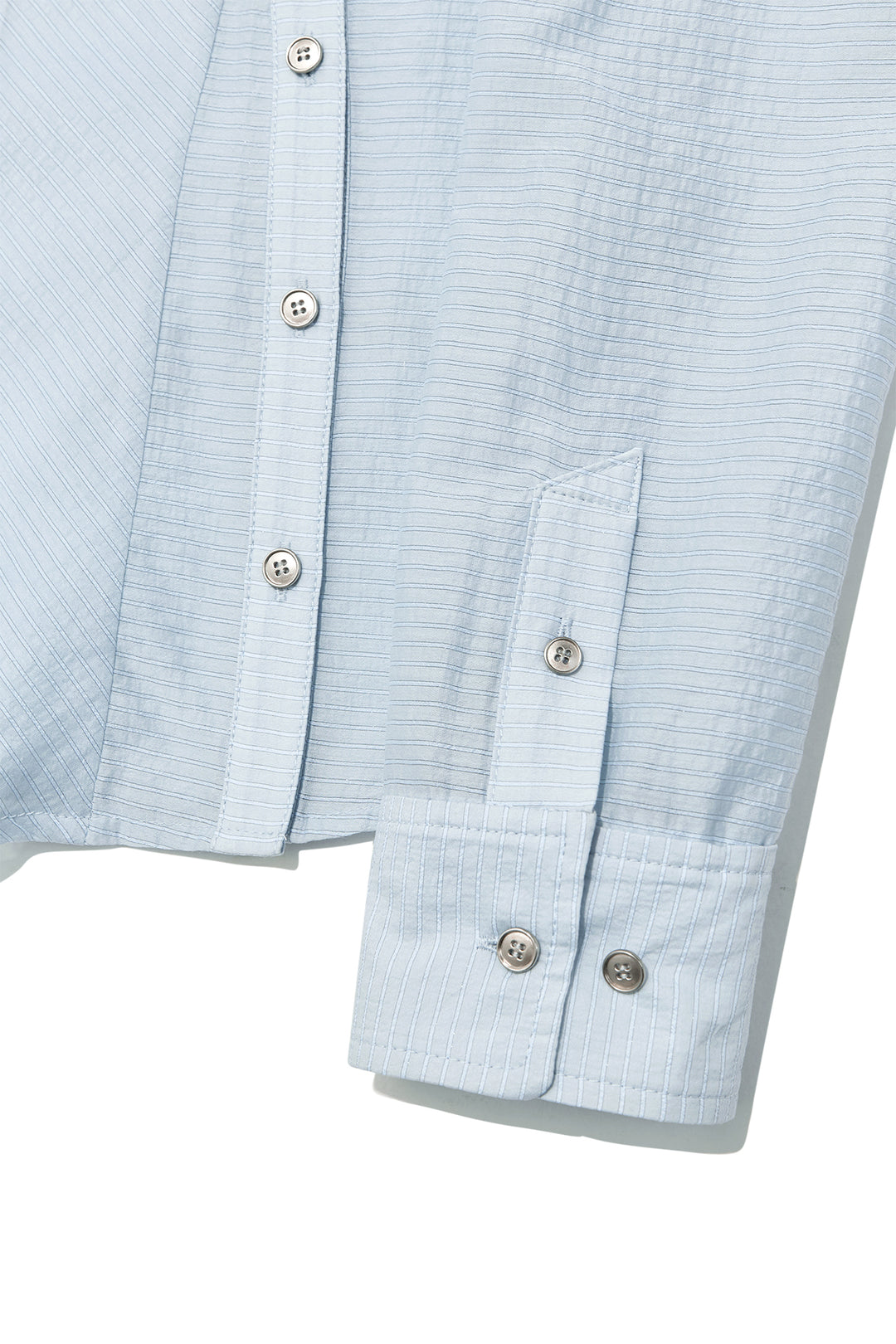Matin Kim Unbalance Button Point Shirt — Light Blue