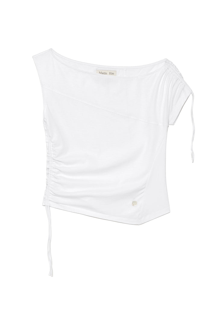 Matin Kim String Off-Shoulder Slim Top — White
