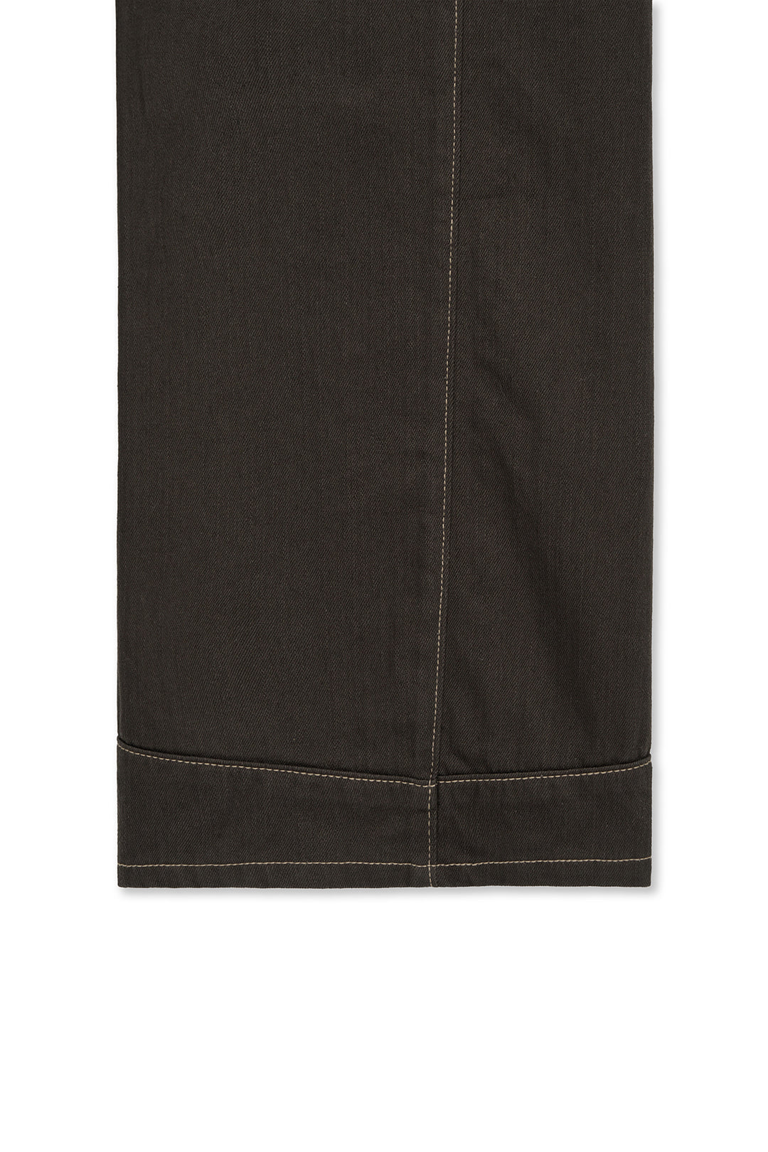 Matin Kim Waist Buckle Stitch Twill Denim — Brown