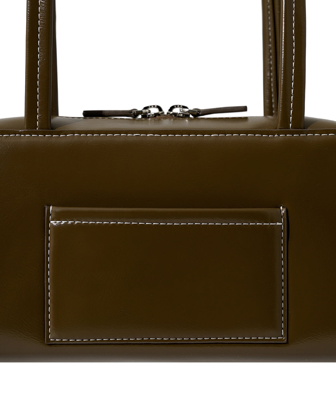 Stand Oil Post Bag — Square Box Shoulder Bag — Stitch Mocha