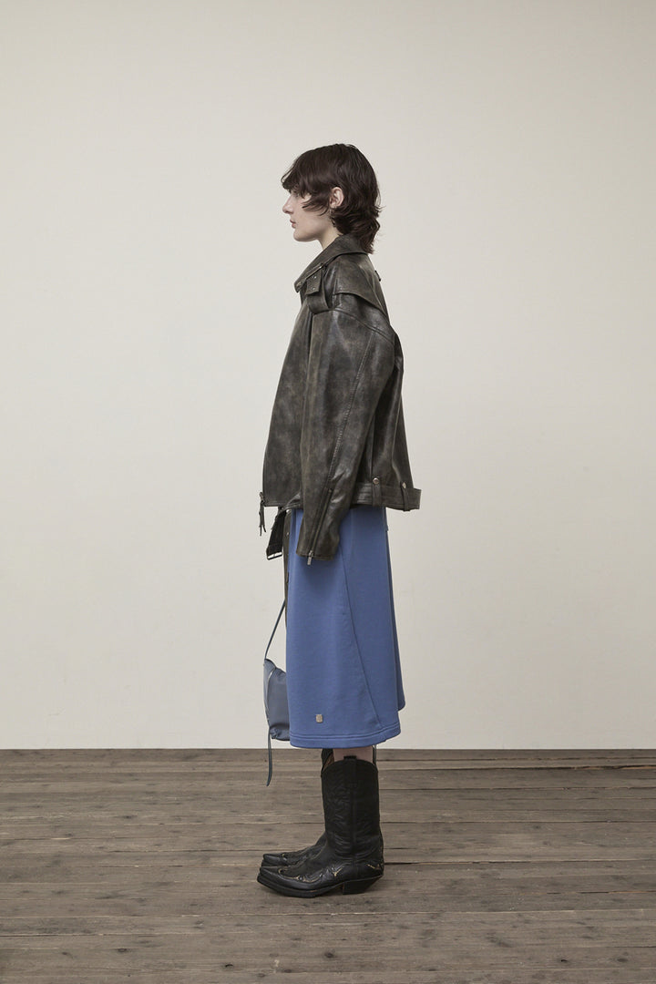 Matin Kim Faux Leather Belted Rider Jumper — Charcoal