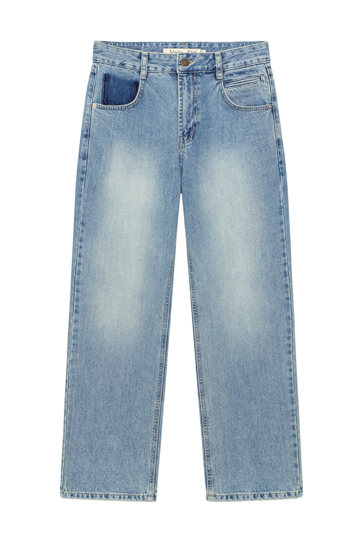 Matin Kim Pocket Washed Point Denim — Light Blue