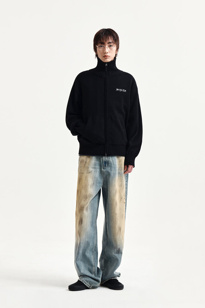 Matin Kim Vintage Dirty Washed Denim Pants — Light Blue