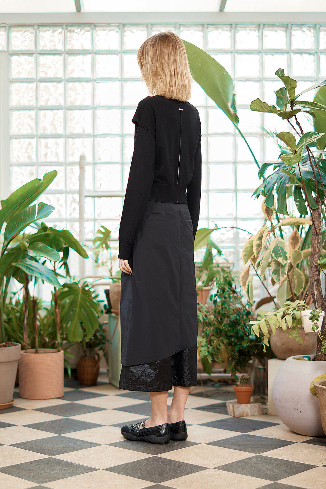 Matin Kim Slit Detail Button Cardigan — Black