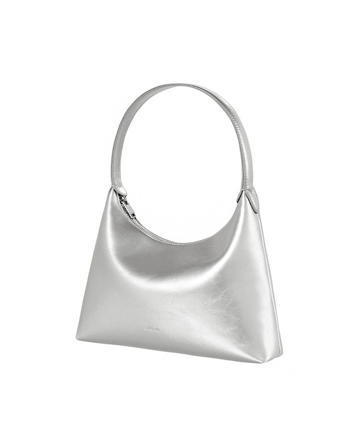 Stand Oil Plump Bag — Glossy Shoulder Crossbody — Silver
