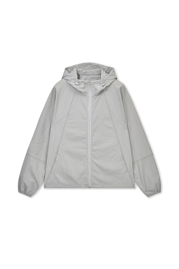 Matin Kim Back Logo Windbreaker — Light — Beige