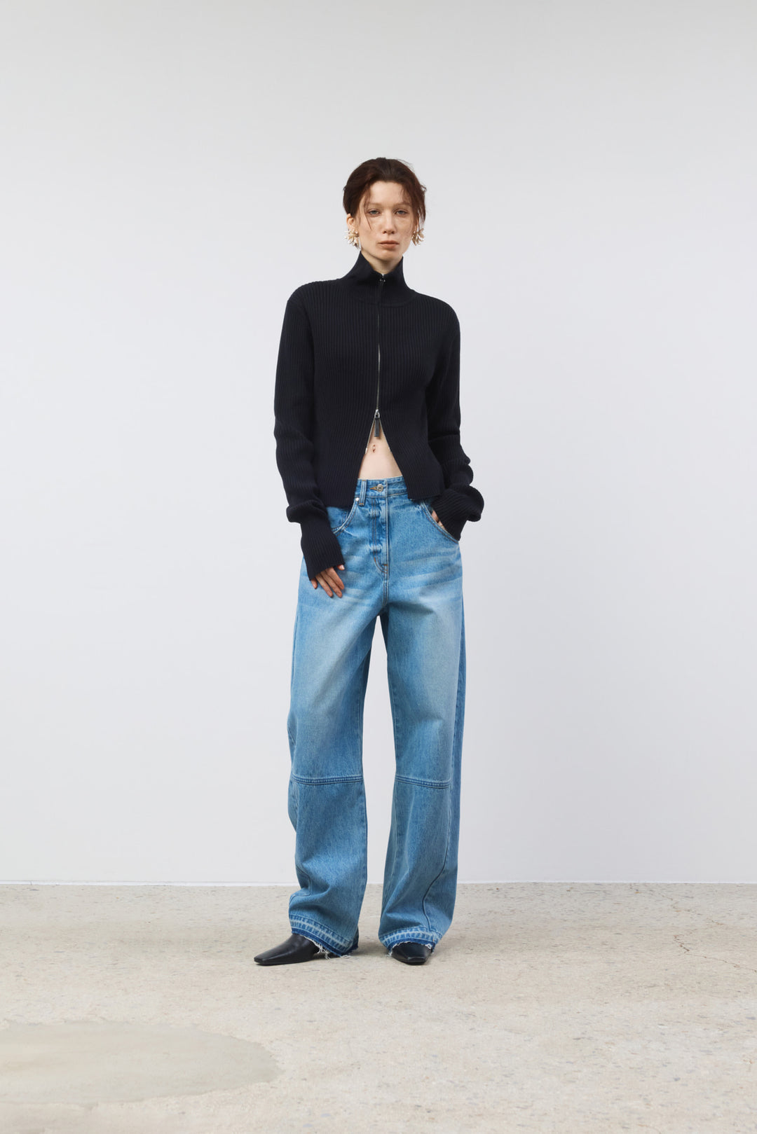 KIMMATIN Twisted Seam Denim Pants — Blue