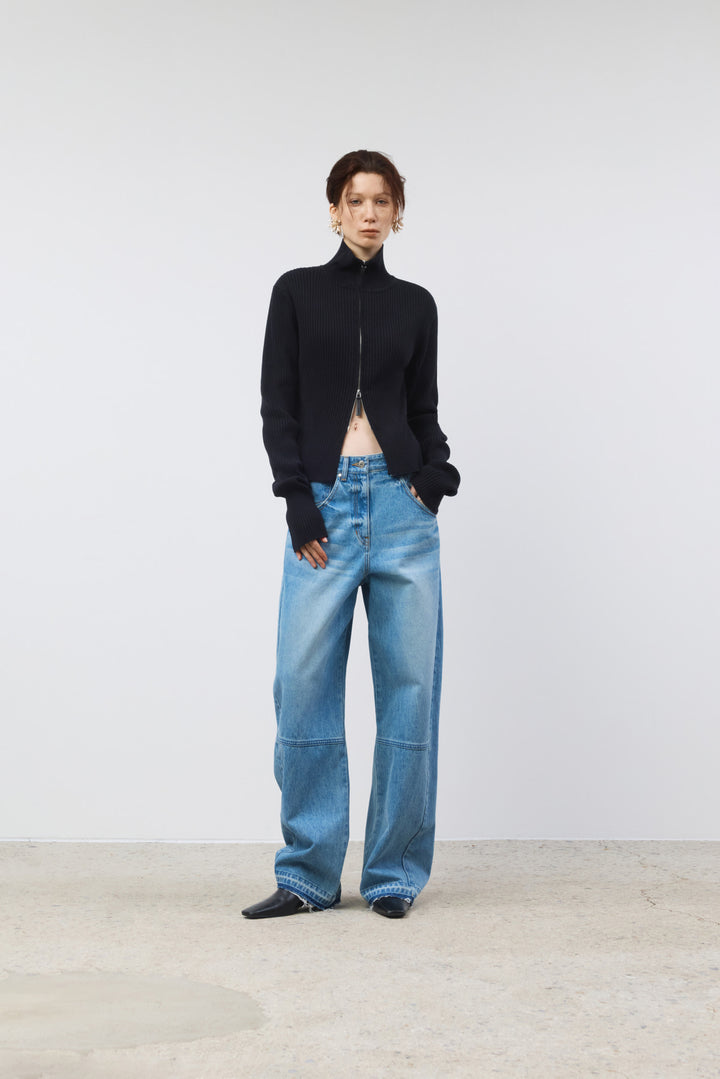 KIMMATIN Twisted Seam Denim Pants — Blue