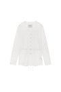Matin Kim String Point Plain Long Cardigan — White