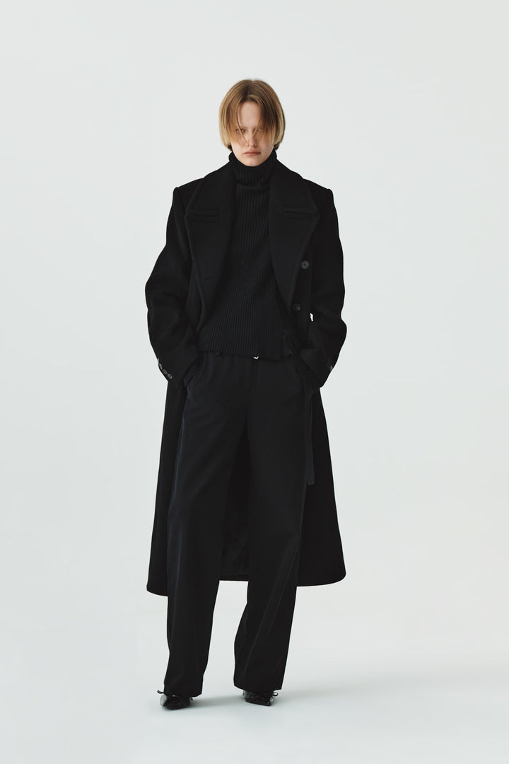 KIMMATIN Wool Cashmere Maxi Double Coat — Black