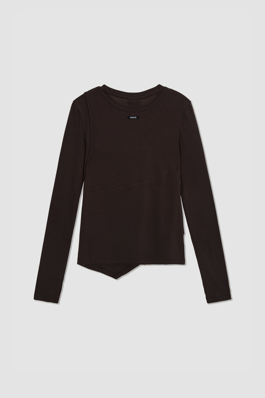 KIMMATIN Twist Strap Long Sleeve Top — Brown