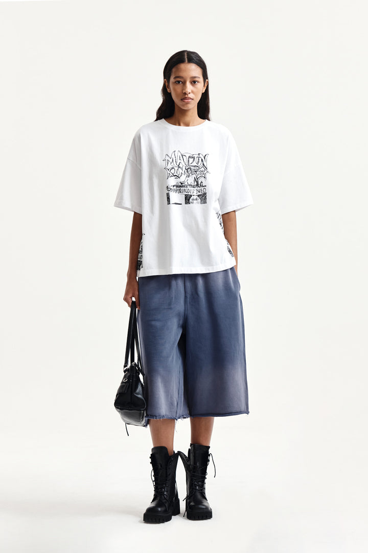 Matin Kim Vintage Graffiti Artwork Top — White