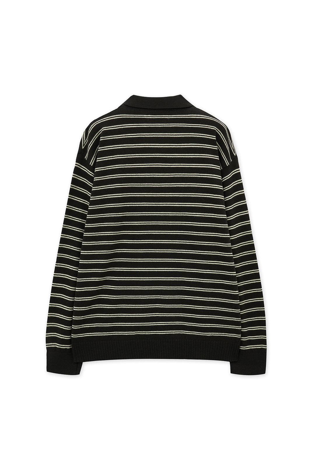 Matin Kim Heart Logo Collar Striped Pullover — Brown