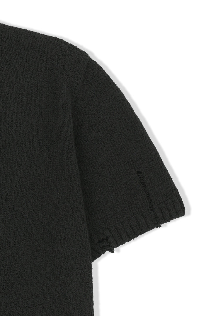Matin Kim Half Sleeve Logo Pullover — Black
