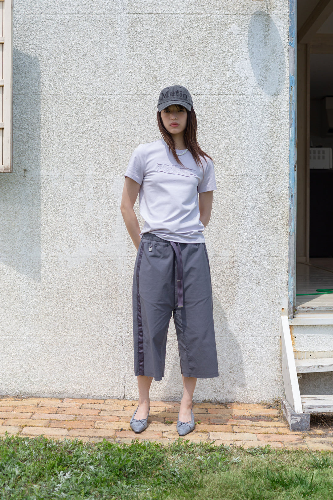 Matin Kim Appliqué Logo Patch Top in Lilac