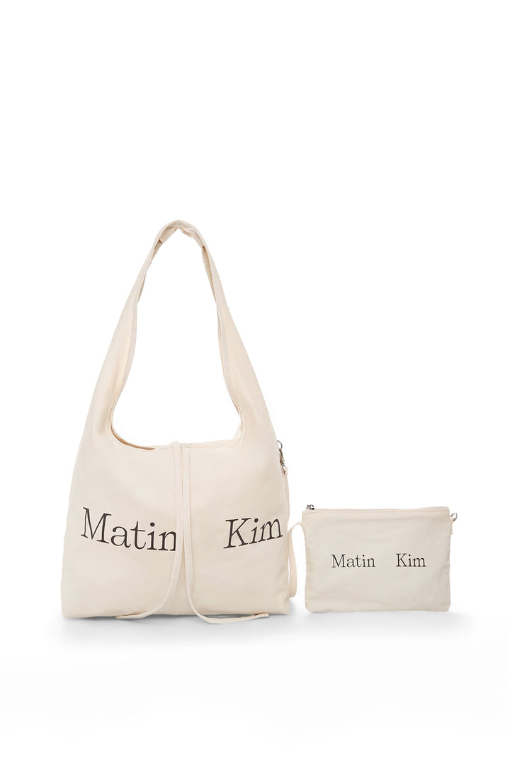 Matin Kim Logo Point Round Ecobag — Ivory