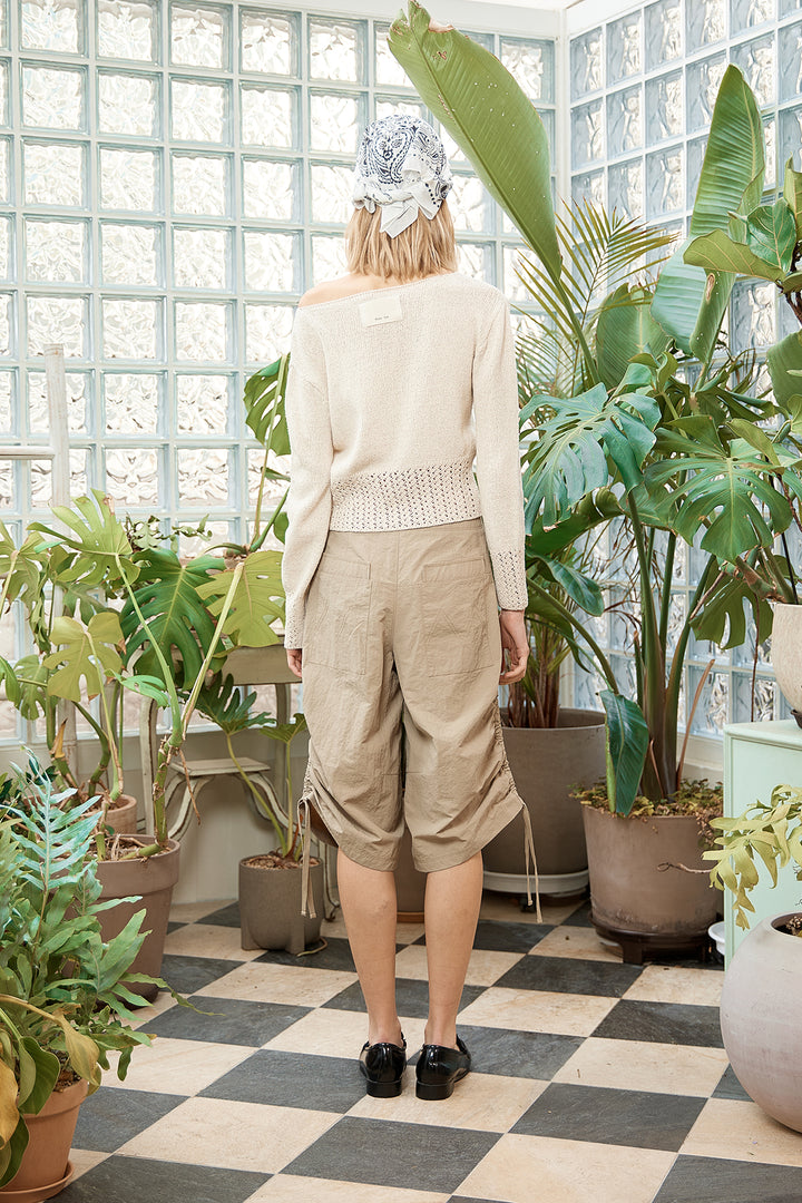 Matin Kim Nylon String Half Pants — Beige