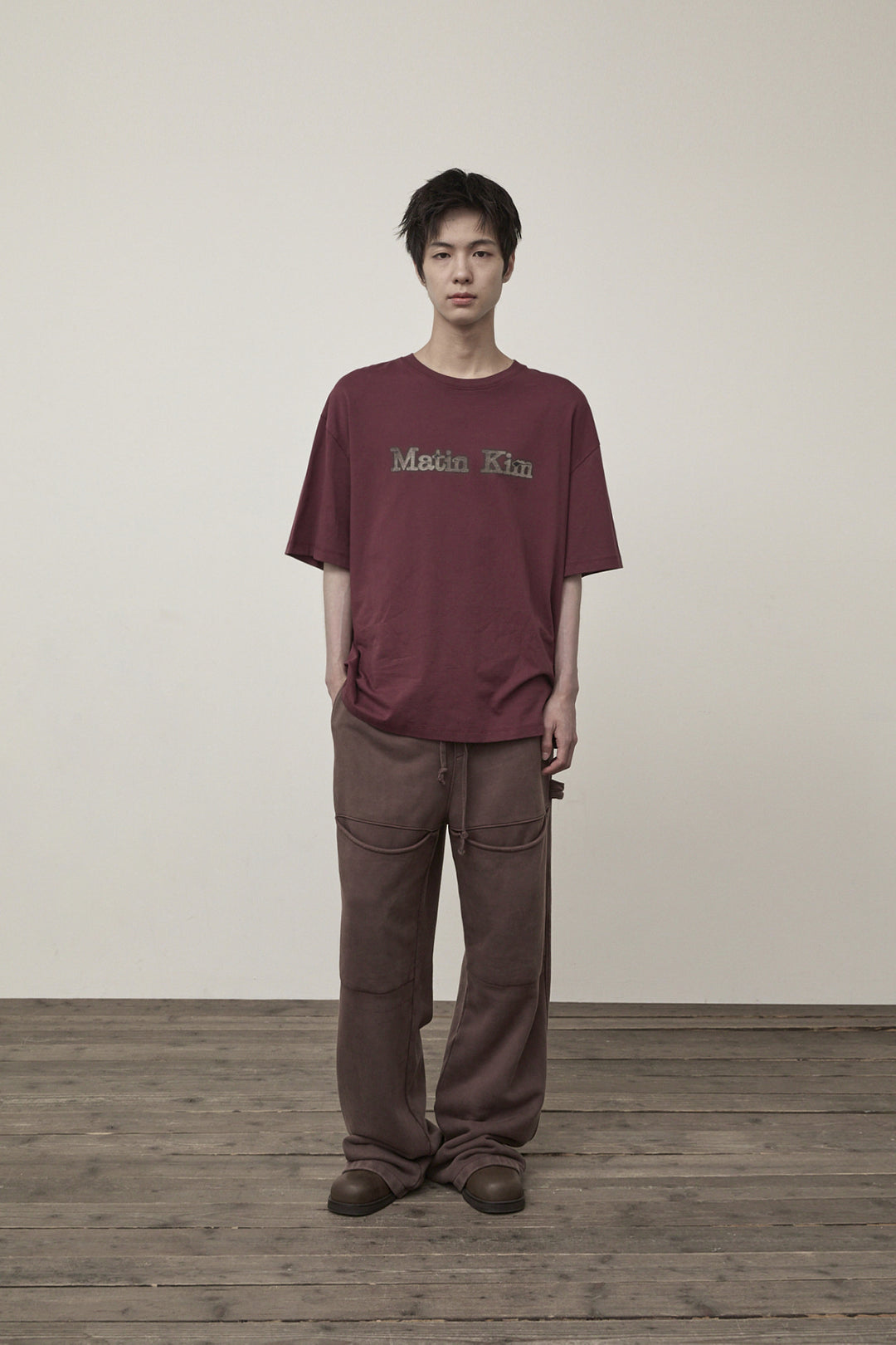 Matin Kim Vintage Logo Graphic Top — Burgundy