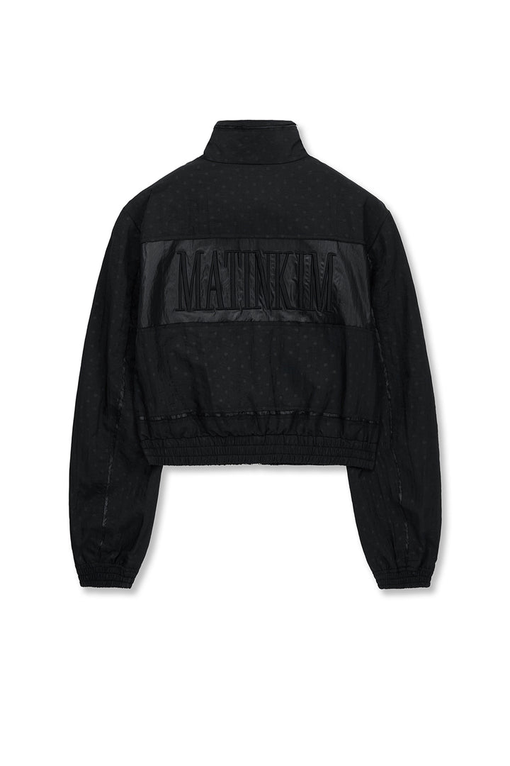 Matin Kim Cropped Embroidery Back Logo Jumper — Black