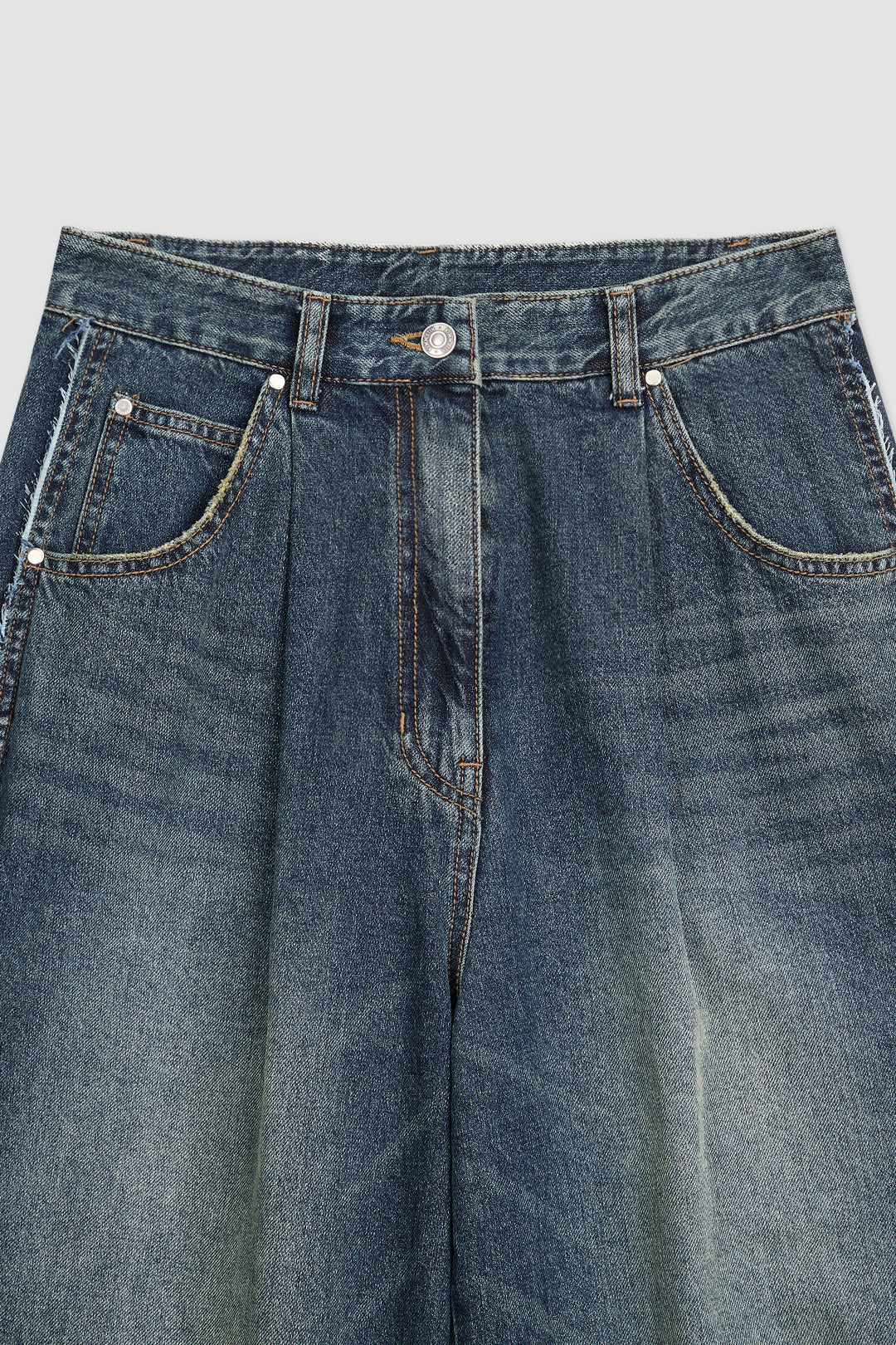KIMMATIN Side Pannel Pintuck Denim — Blue