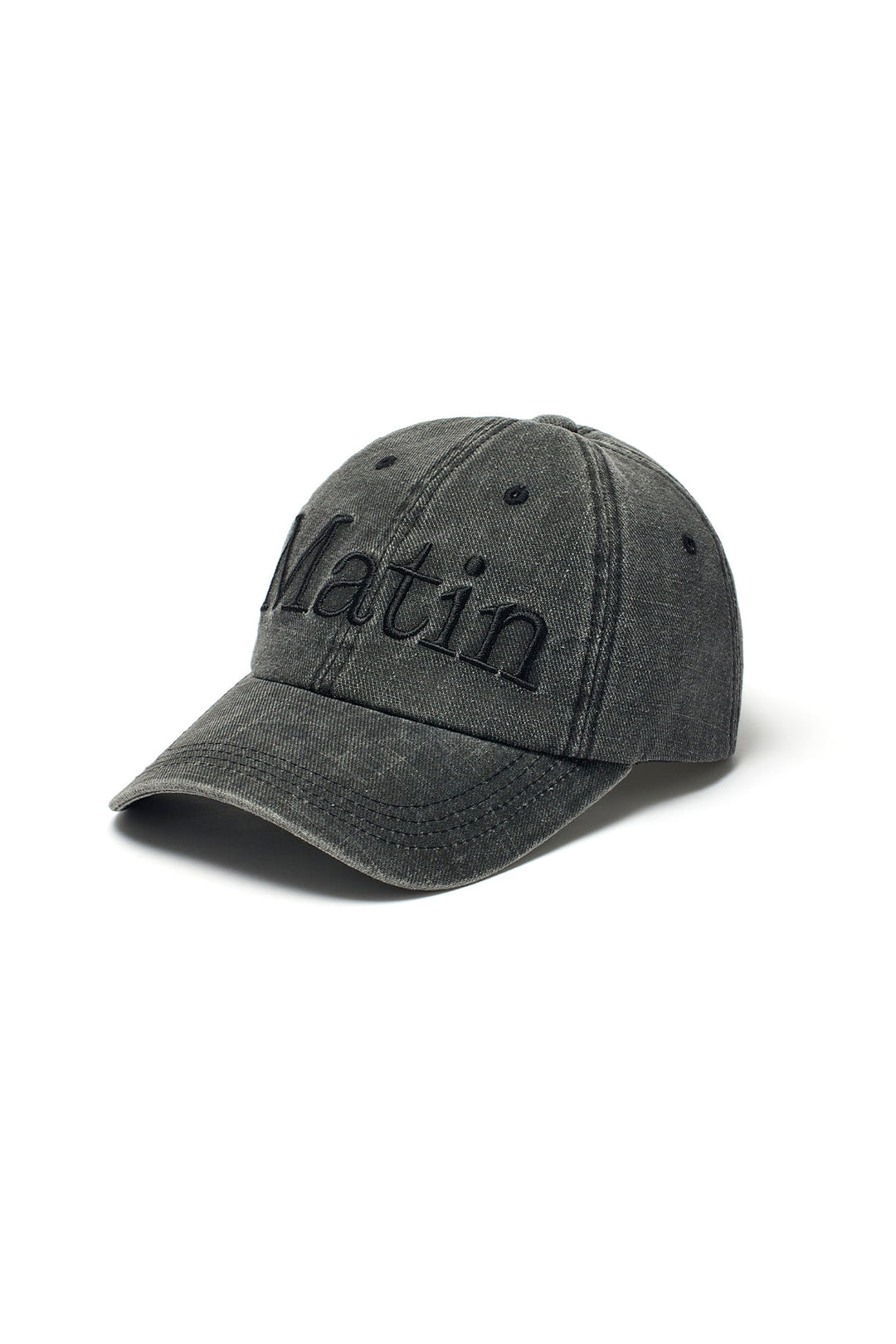 Matin Kim Logo Washed Ball Cap — Black