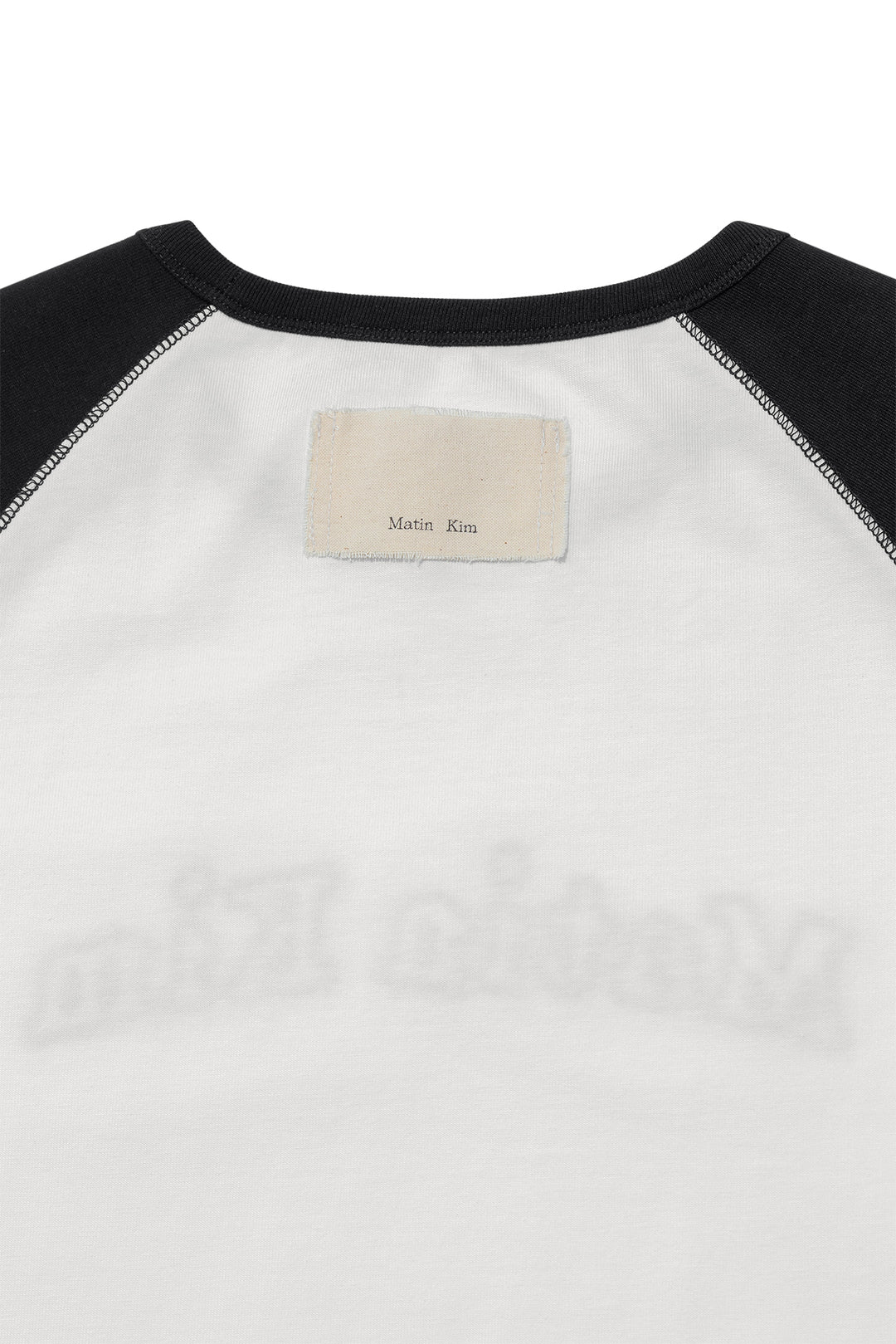 Matin Kim Flower Stitch Raglan Logo Top — Black