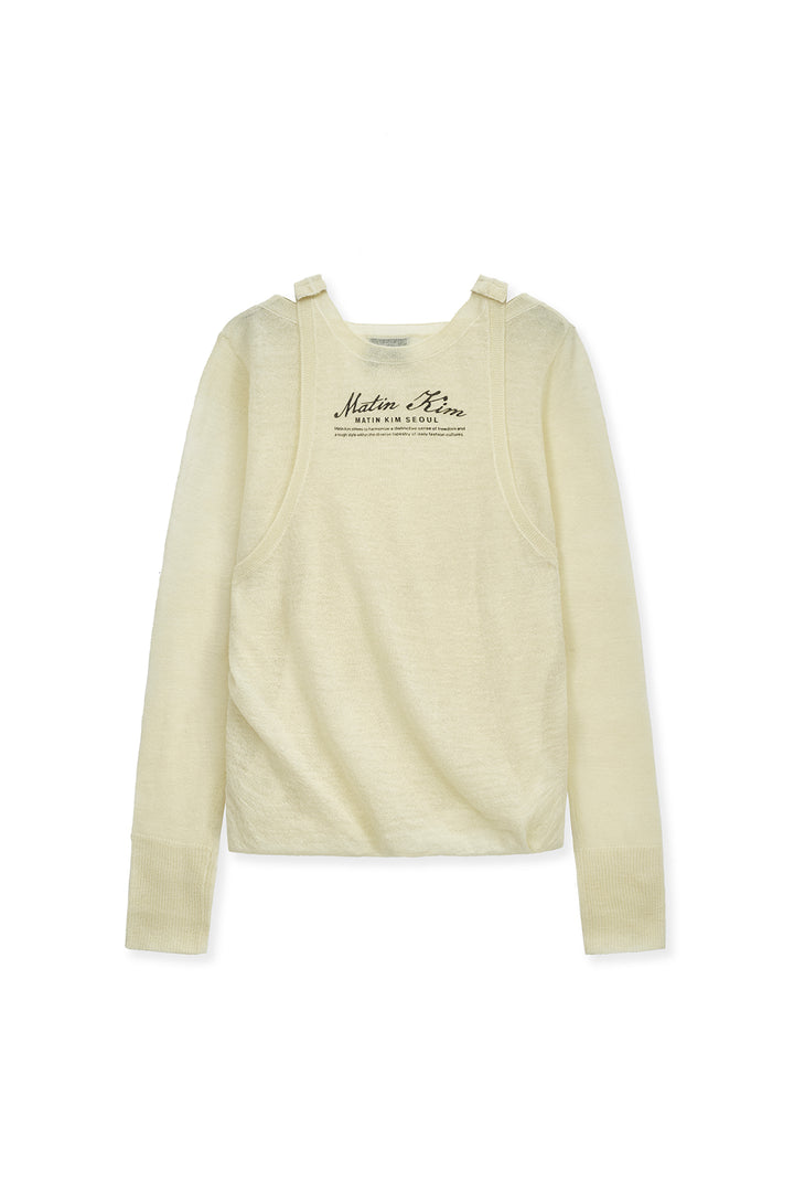 Matin Kim Mohair Layered Knit Pullover — Yellow