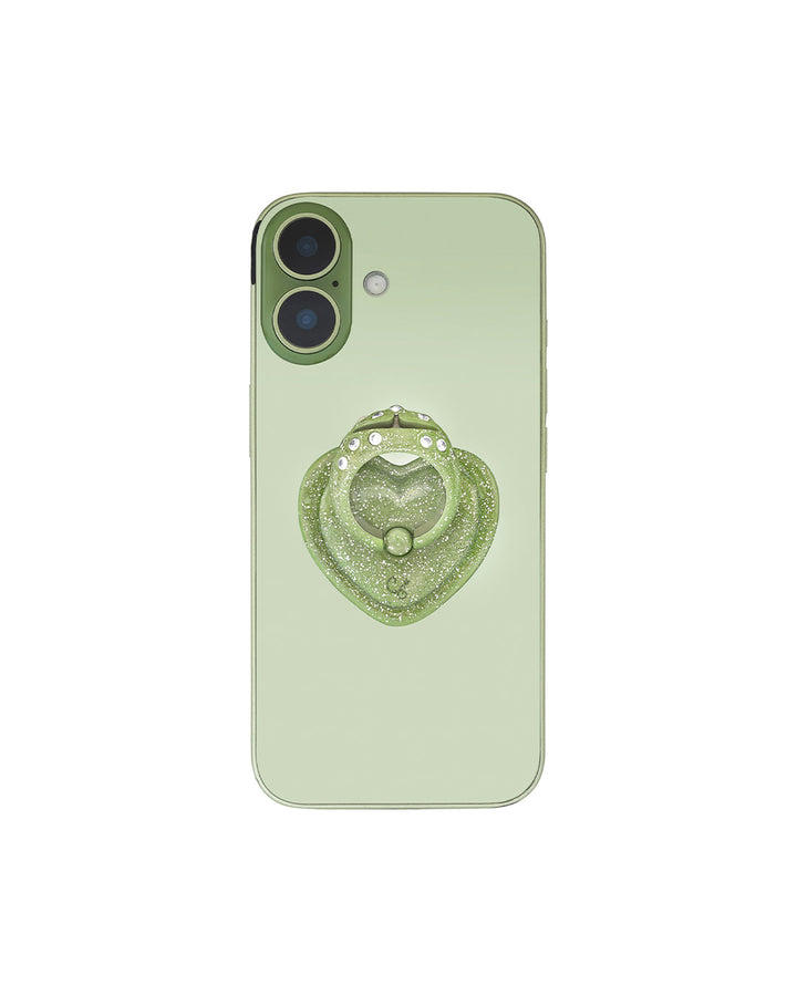 Stand Oil Princess Bear Grip Ring — Glitter Green