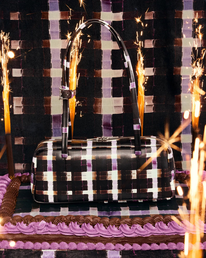 Stand Oil Plaid Baguette Bag — Chocolate Painted Plaid